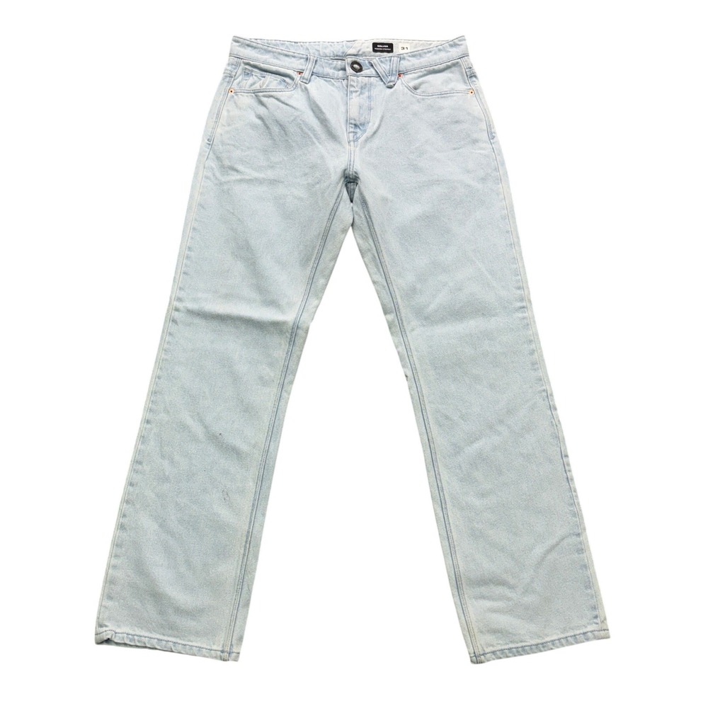 Volcom Solver Modern Straight Jeans Mens 31 Light Wash 29.5 Inseam Denim